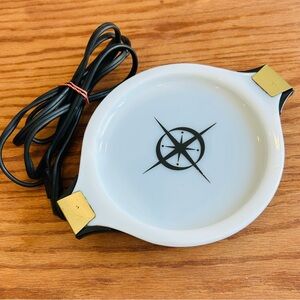 Vintage MCM PYREX Electric Server Hot Plate Pad Compass Pattern Tested CECC